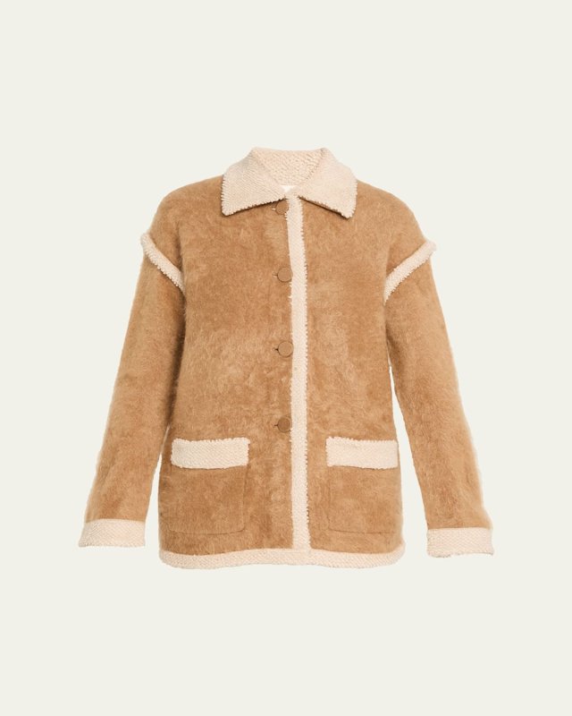 Grizzly Shearling-Trim Cashmere Jacket